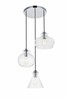 Elegant Lighting LD2247 Destry 3 Light 19"W Multi Light Pendant - Chrome gallery