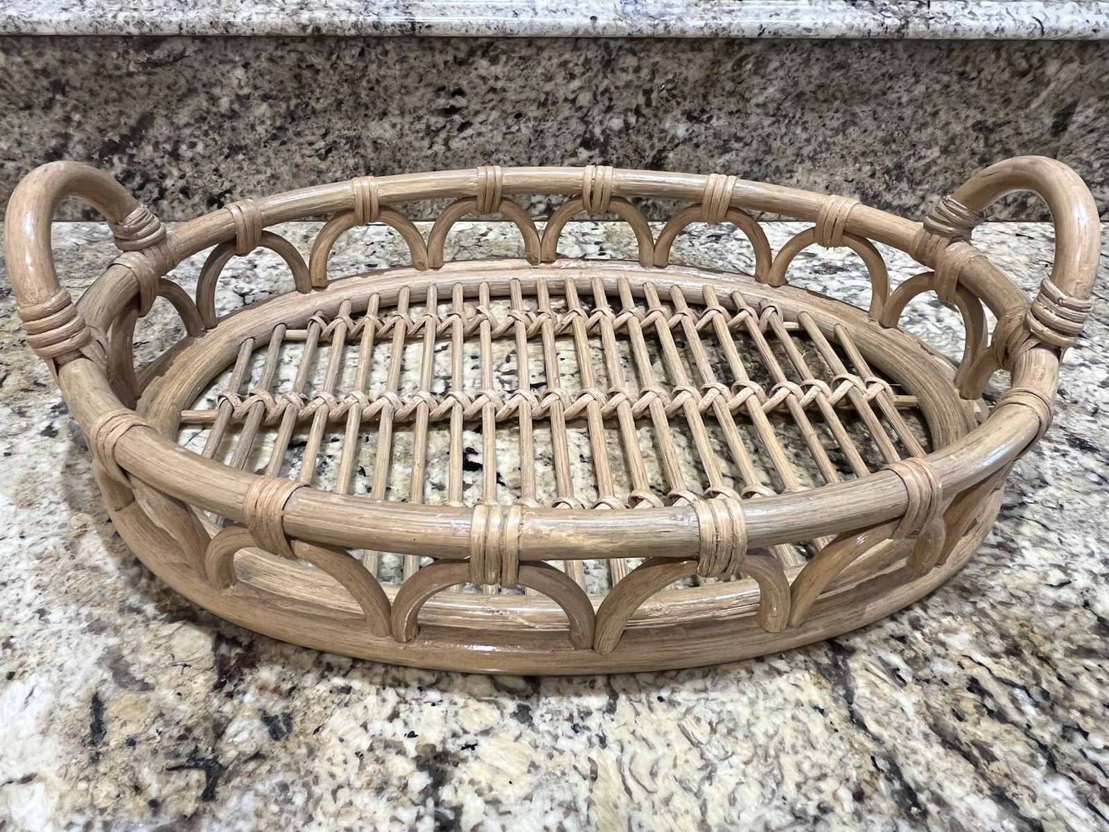 Bamboo Oval Serving Tray Boho Vintage Retro gallery
