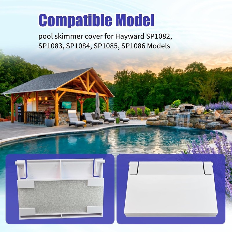 White Pool Skimmer Weir Door Replacement Kit Compatible with Hayward SP1082 S... gallery