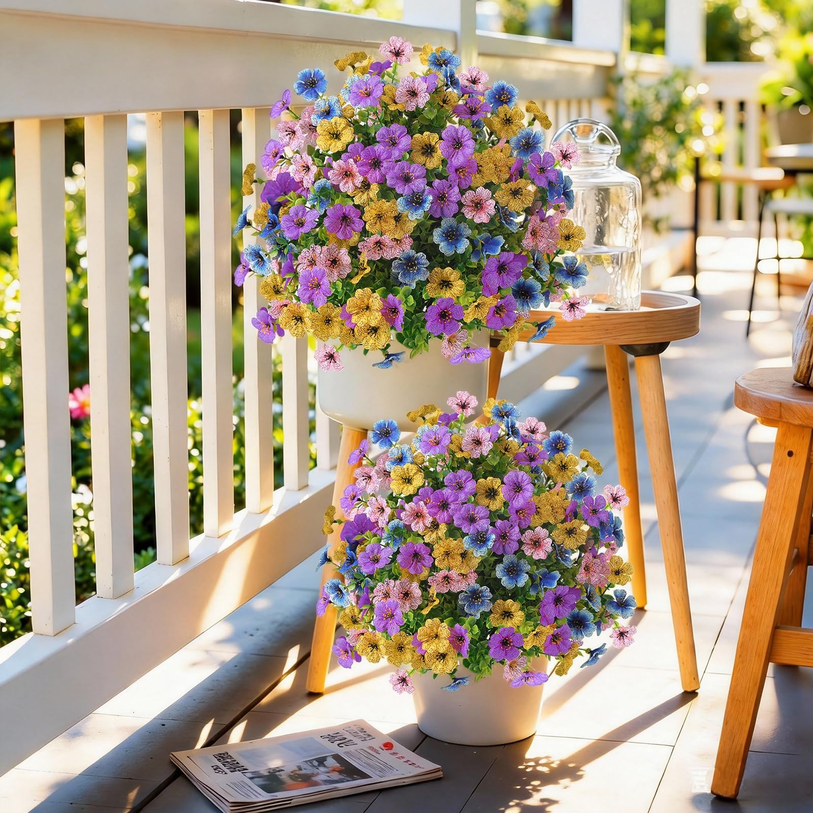 2Pcs 20" Artificial Topiary Ball Flowers for Outdoors, Spring Decoration with... gallery
