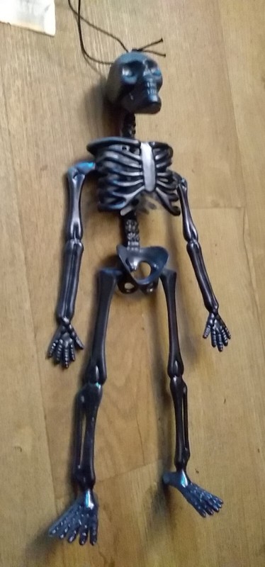 SKELETON black Hanging Plastic 32x15x5.5cm New Funky Fun Decoration gallery