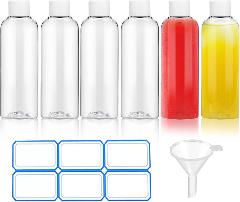 6 Pack 2 Oz (60Ml) Clear Plastic Shot Bottles with Caps - Small Bottles for Heal gallery