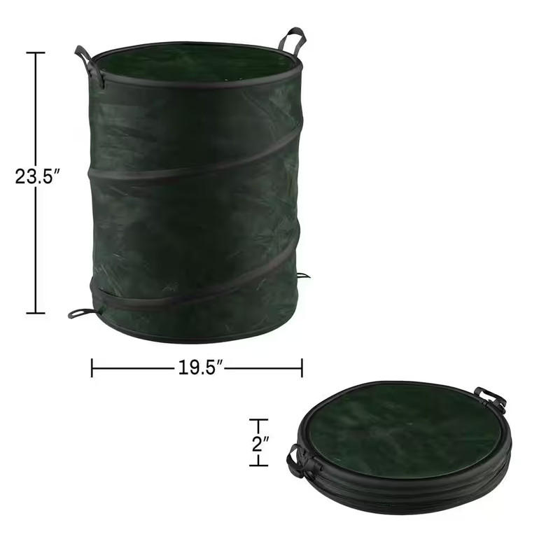 33 Gal. Green Collapsible Utility Bin Trash Can with Lid gallery
