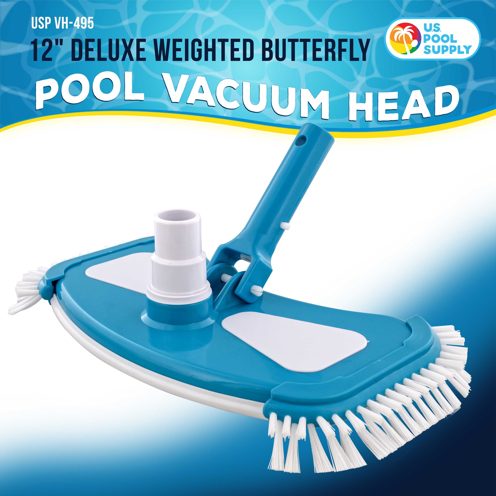 U.S. Pool Supply Deluxe Weighted Pool Vacuum Head with Side Brushes, Vinyl Liner gallery