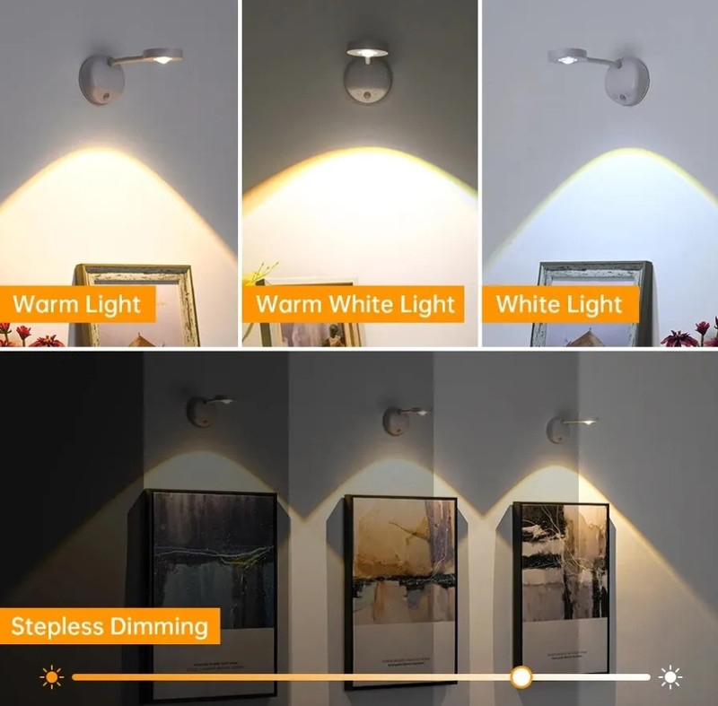 1pc Motion Sensor Night Light – USB Rechargeable LED Wall Lamp Indoor - NEW gallery