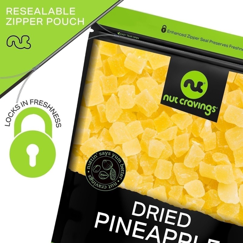 Sun Dried Pineapple Chunks, with Sugar Added, Sweet Dehydrated Fruit, Kosher gallery