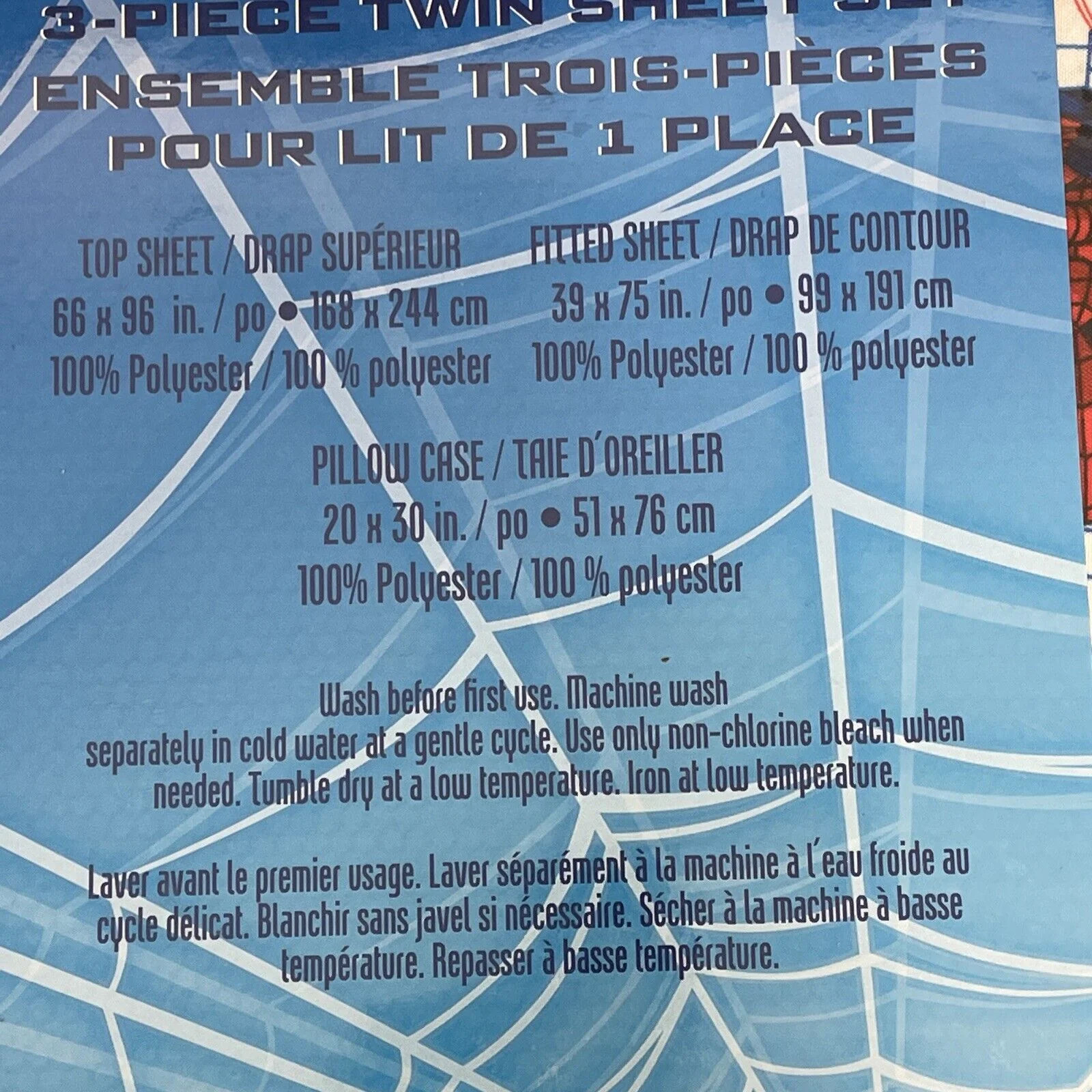 Spider-Man In Web 3 Piece Twin Sheet Set Fitted Sheet,Top Sheet & Pillow Case gallery