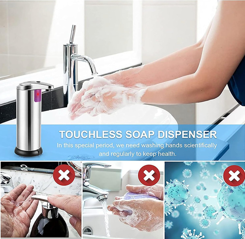 Stainless Steel Touchless Handsfree Automatic IR Sensor Soap Liquid Dispenser X gallery