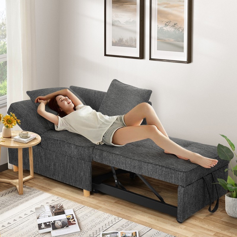 4-in-1 Sofa Bed Pull Out Convertible Chair Bed w/ Adjustable Backrest 2 Pillows gallery