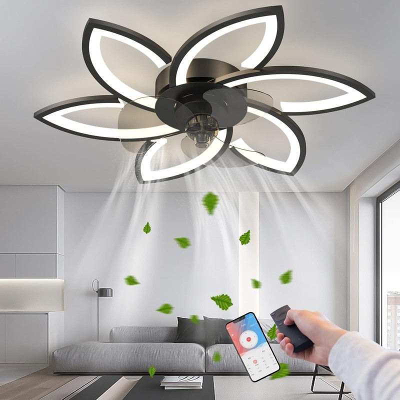 30.7" Ceiling Fan with LED Light Dimmable Remote Control and APP Compatible gallery