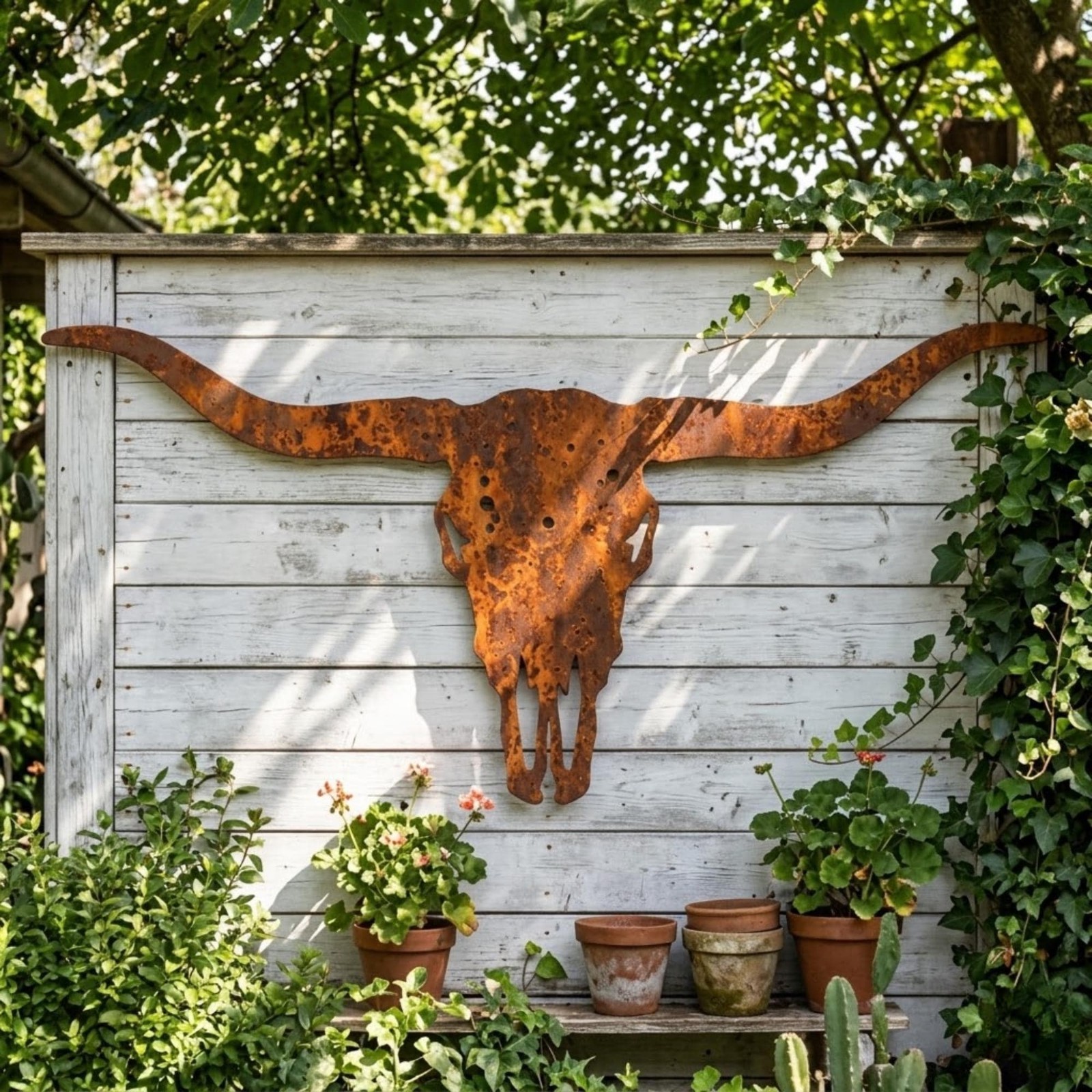 Longhorn Skull Metal Wall Art Rustic Western Desert Decor Gift gallery