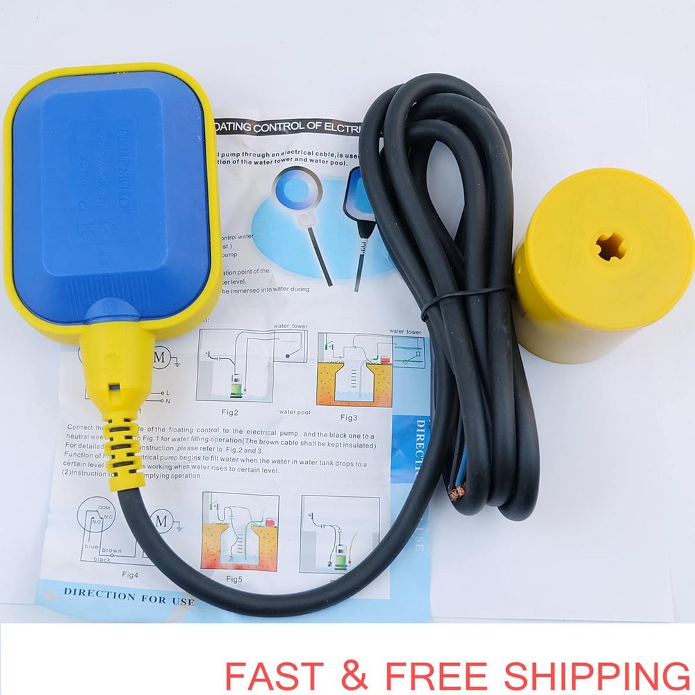 16 FT Float Switch Sensor Water Sump Pump NO/NC Controller Pump Switch
