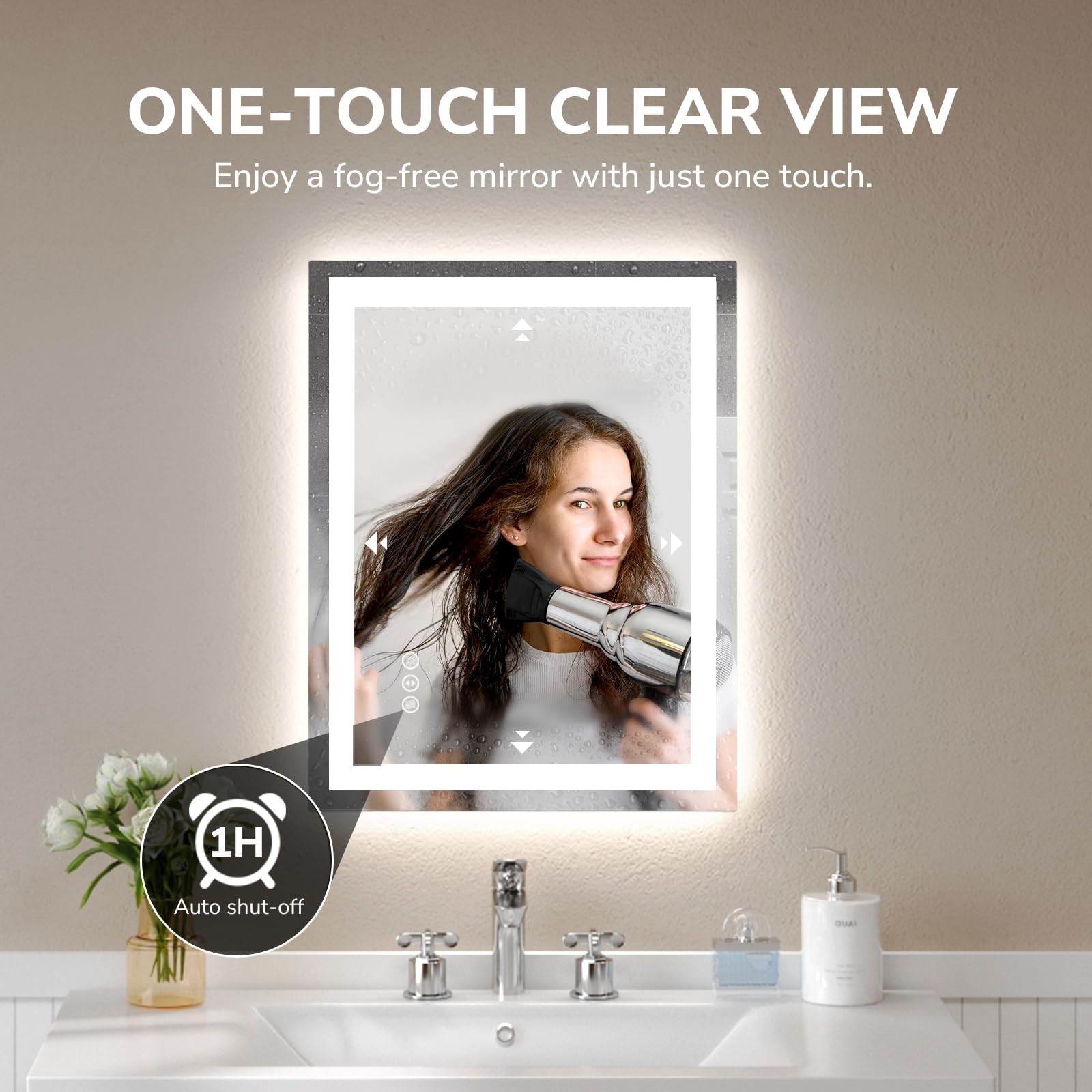 20”x28” LED Bathroom Mirror Lighted Lighted Vanity Mirror, Horizontal & Vertical gallery