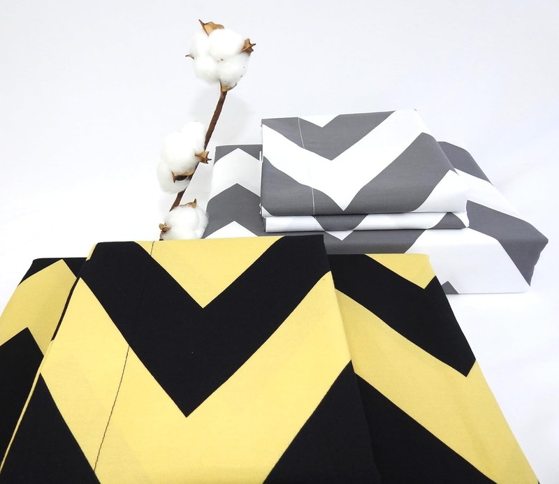 Full/Queen - Chevron- Grey with White- 3pc Duvet Cover Set 100% Cotton Fiber gallery
