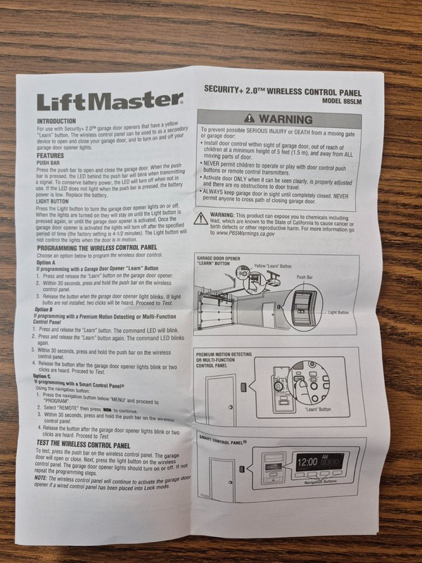Liftmaster 885LM Wireless Control Panel MyQ Operators & Accessories Wall Control gallery