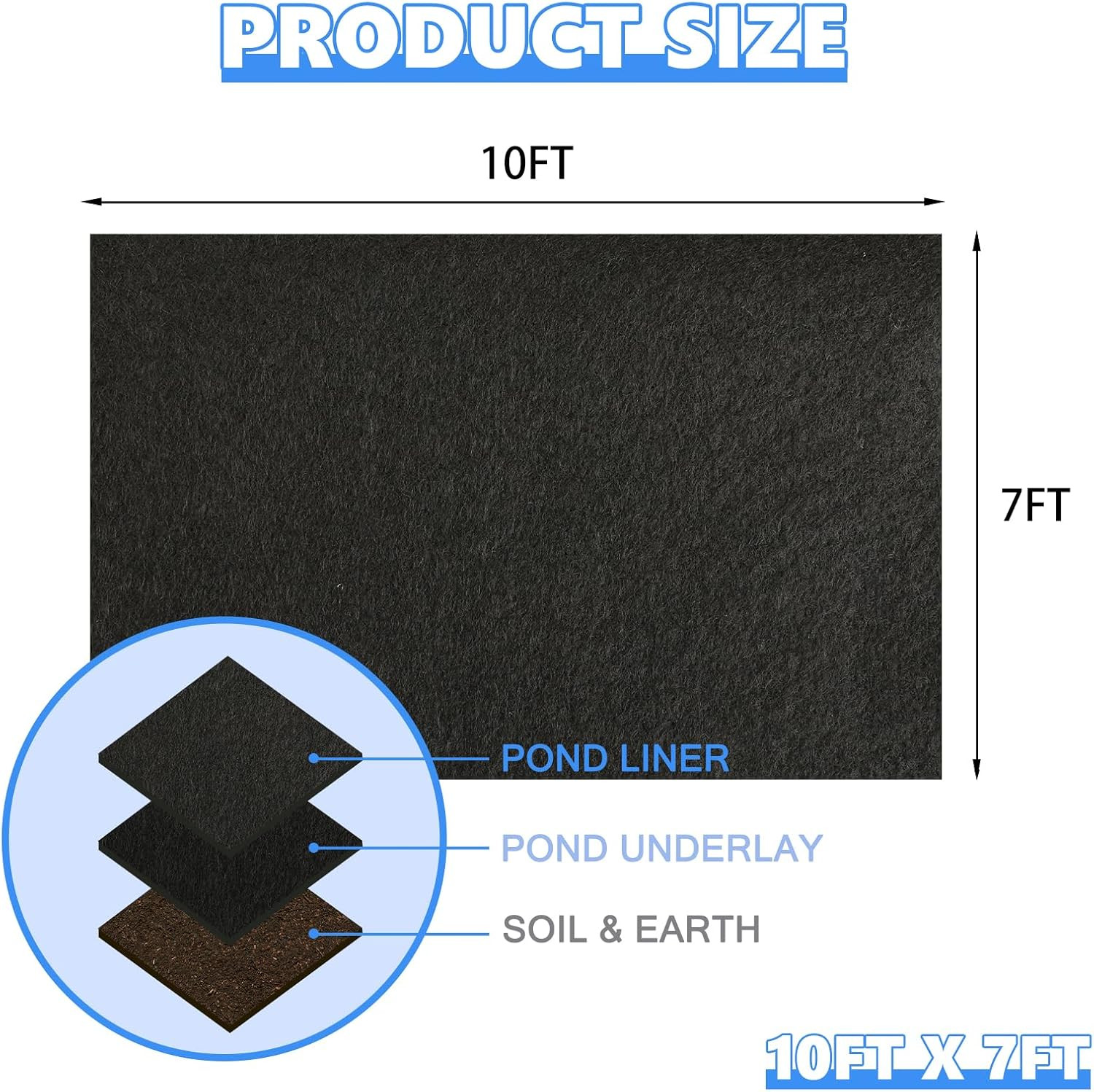7.5 Oz Pond Liner Underlayment Padding, Nonwoven Needle-Punched Polyester Geotex gallery