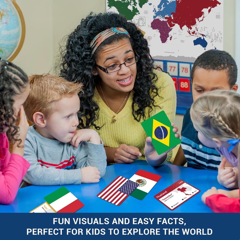 World Flags Flashcards 245 Countries Flags Geography Game with World Map - Edu gallery
