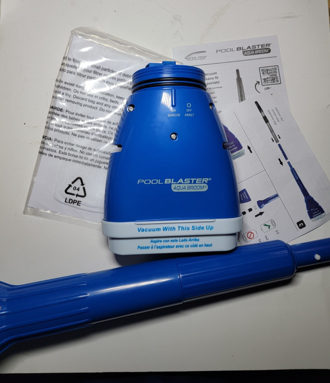 Water Tech Pool Blaster Aqua Broom Battery Operated Pool Clean 10000AB SEE DESCR gallery