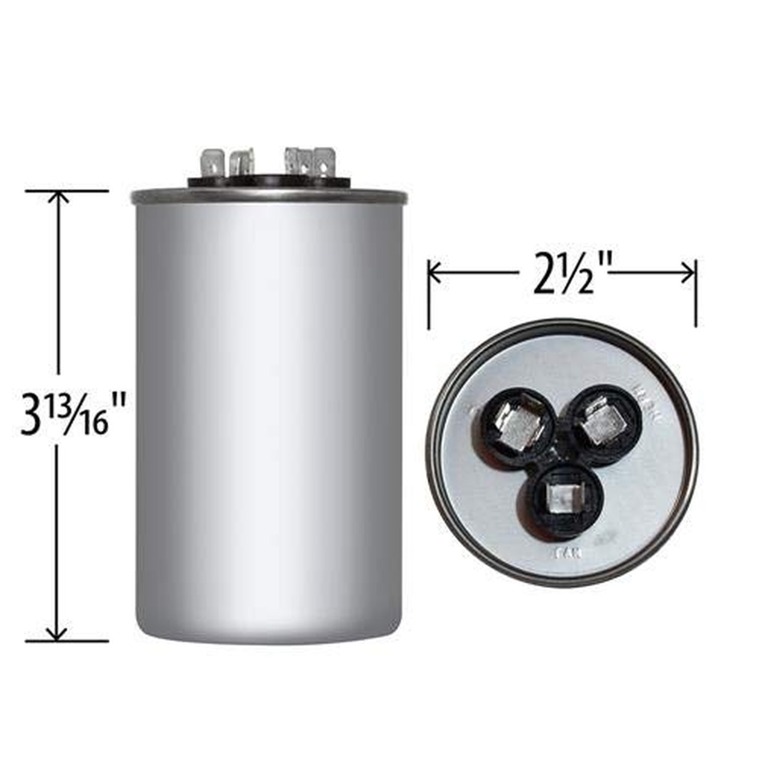 80 + 5 x 370/440 VAC Round Dual Run Capacitor by # 12801 gallery