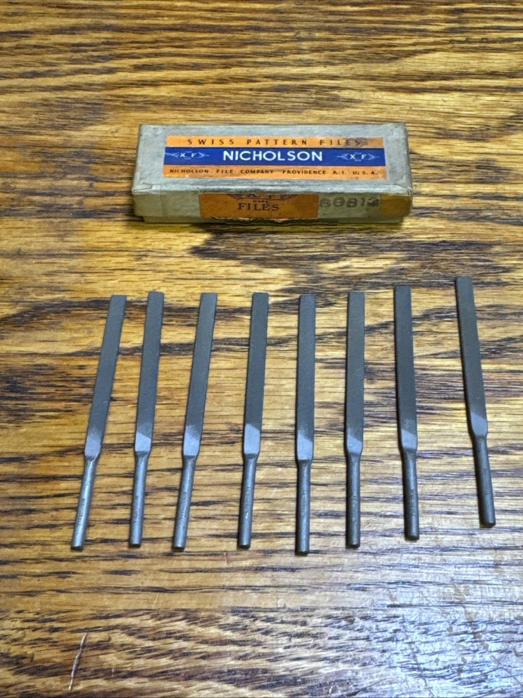 NOS Nicholson Bench Filing Machine Files 3 1/4” L 1/8” Shank Lot of 8 USA Made
