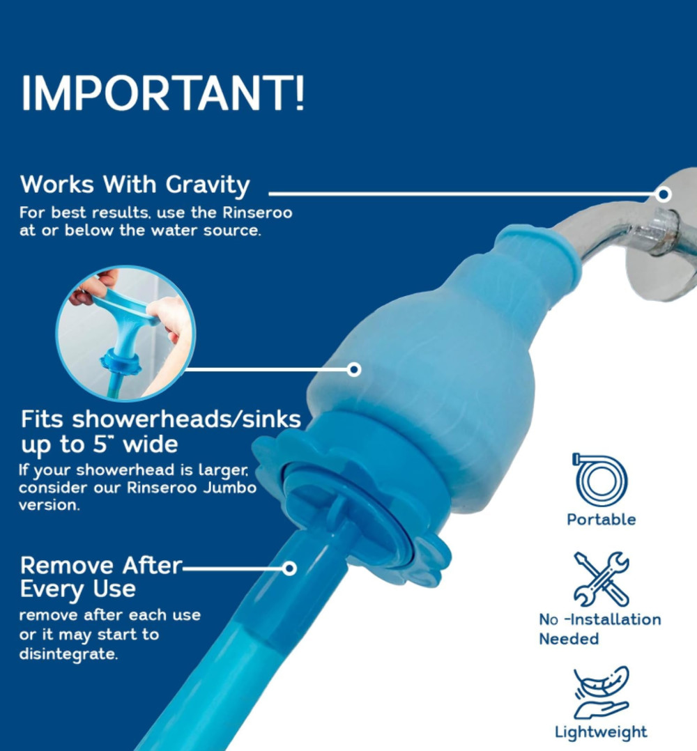 Rinseroo: Slip-on, Handheld Showerhead Attachment Hose for Sink and Shower. gallery
