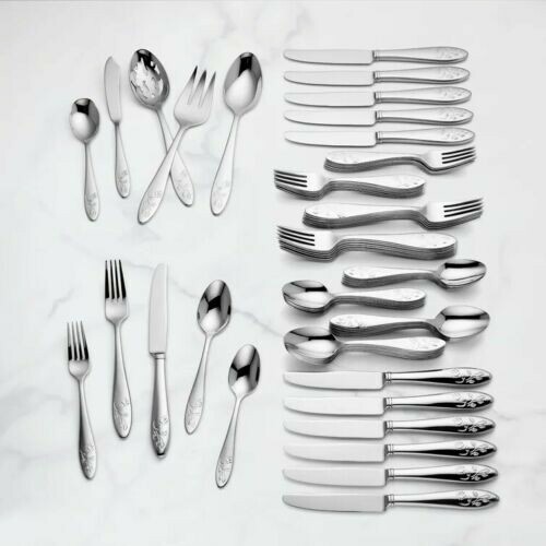 BUTTERFLY MEADOW 65 pc piece Set Service for of 12 Lenox Stainless Flatware NEW gallery