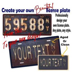 Professional Custom License Plate New York Any State Aged Rusted Vintage Antique