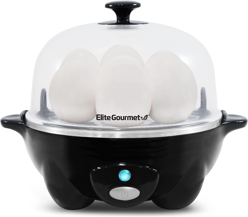 Compact Electric Egg Cooker - Boil 7 Eggs, Easy-Peel, Auto Shut-Off with Recipes gallery
