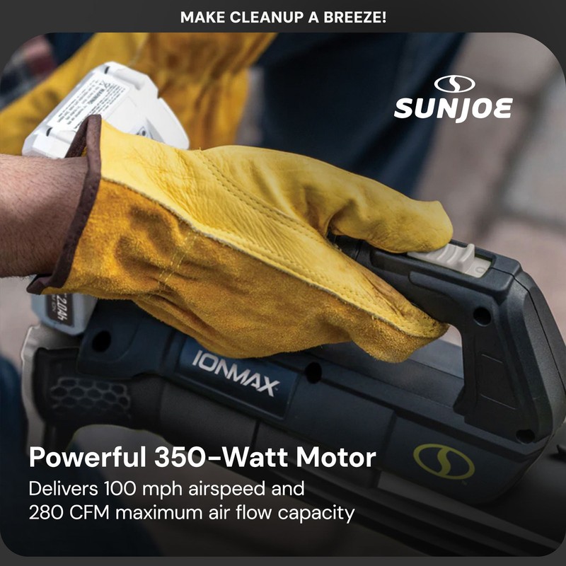 Sun Joe 24 Volt Jet Leaf Blower Cordless Compact Turbine with Battery, Black gallery