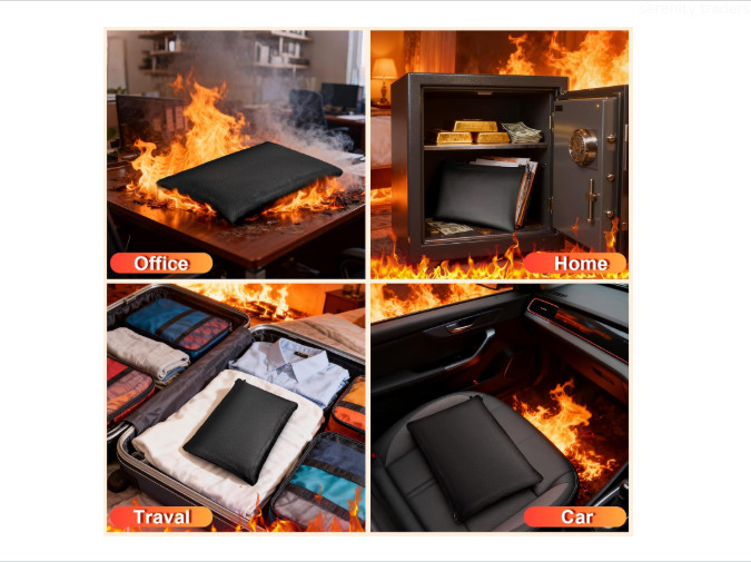 Fire Proof money Bag 2000℉ Fireproof Document Pouch Waterproof Safe Cash US gallery