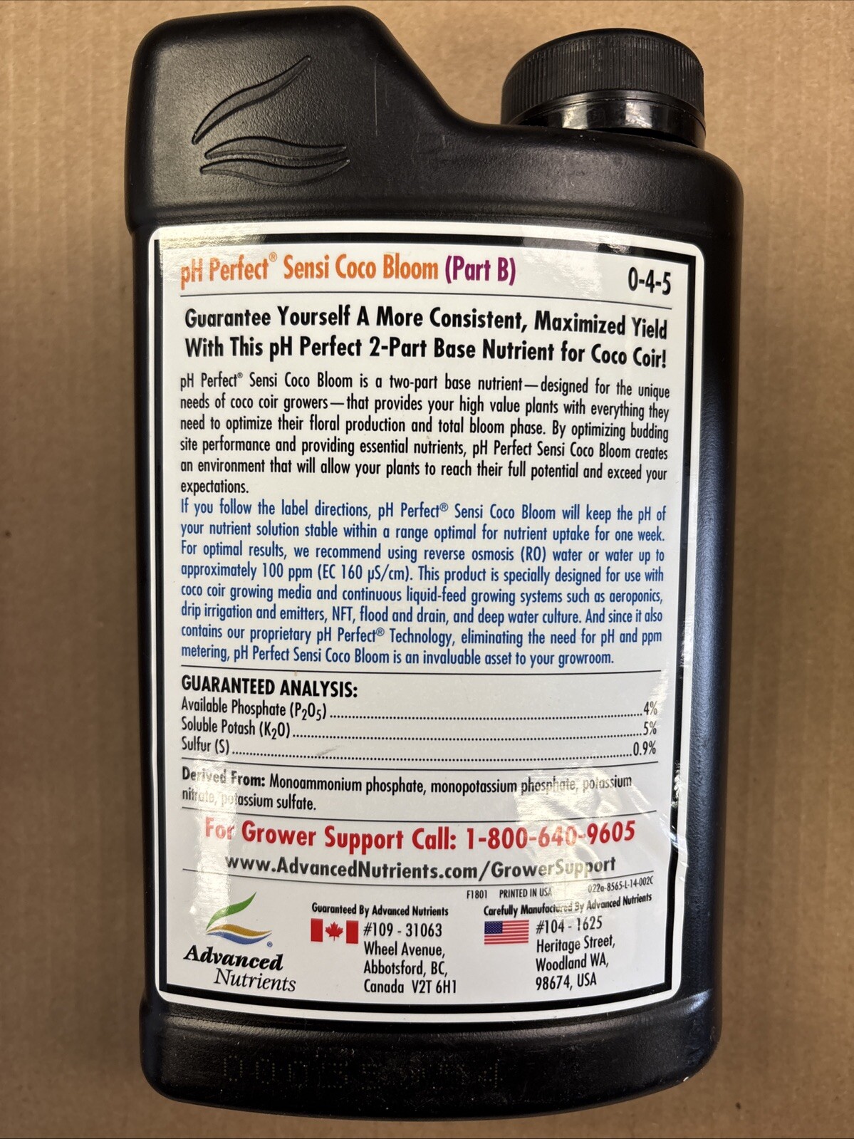 Advanced Nutrients pH Perfect Sensi Coco Bloom Part B 1L, 0-4-5 gallery