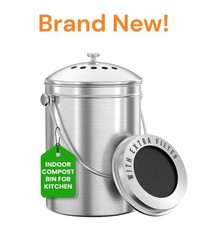 BRAND NEW Utopia Kitchen Compost Bin for Kitchen Countertop – 1.3 Gallon Bucket