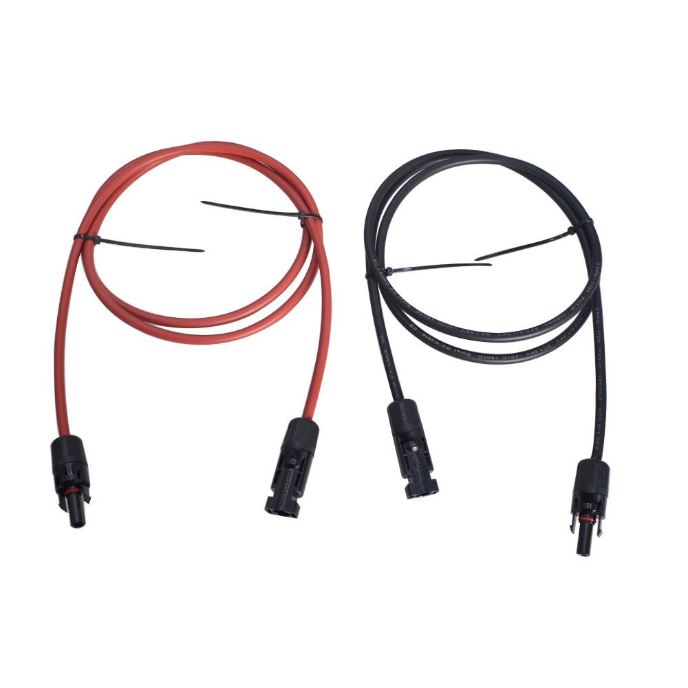 1 Pair Black + Red Solar Panel Extension Cable Wire Connector 12/10 AWG New gallery