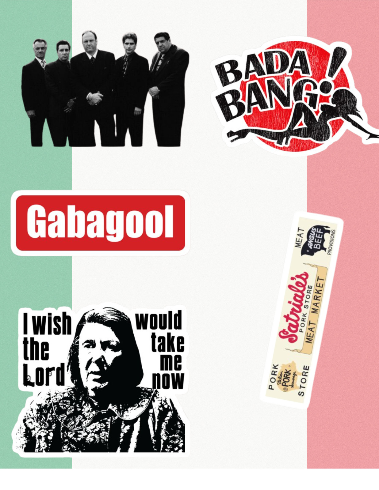 Sopranos Mob tv 5 pc Sticker Pack gallery