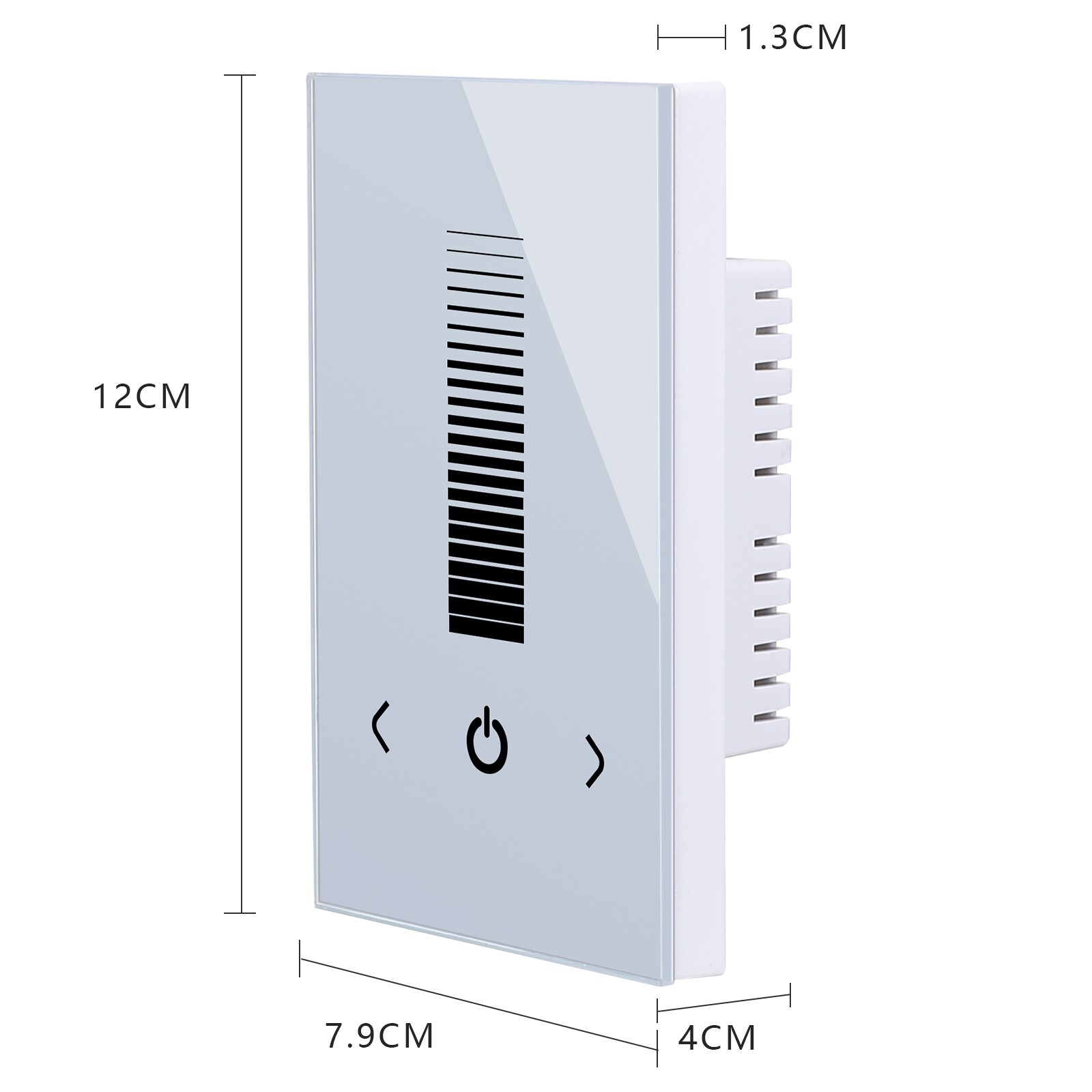 Wall-Mounted Glass Touch Panel LED Dimmer Switch Brightness Controller White gallery