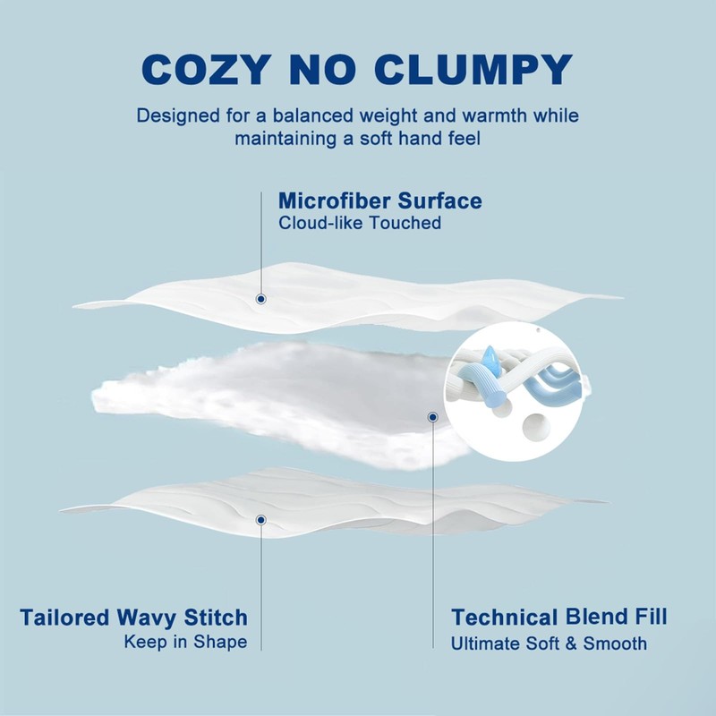 Lightweight Comforter Cooling White, All Season Duvet Insert Breathable Full ... gallery