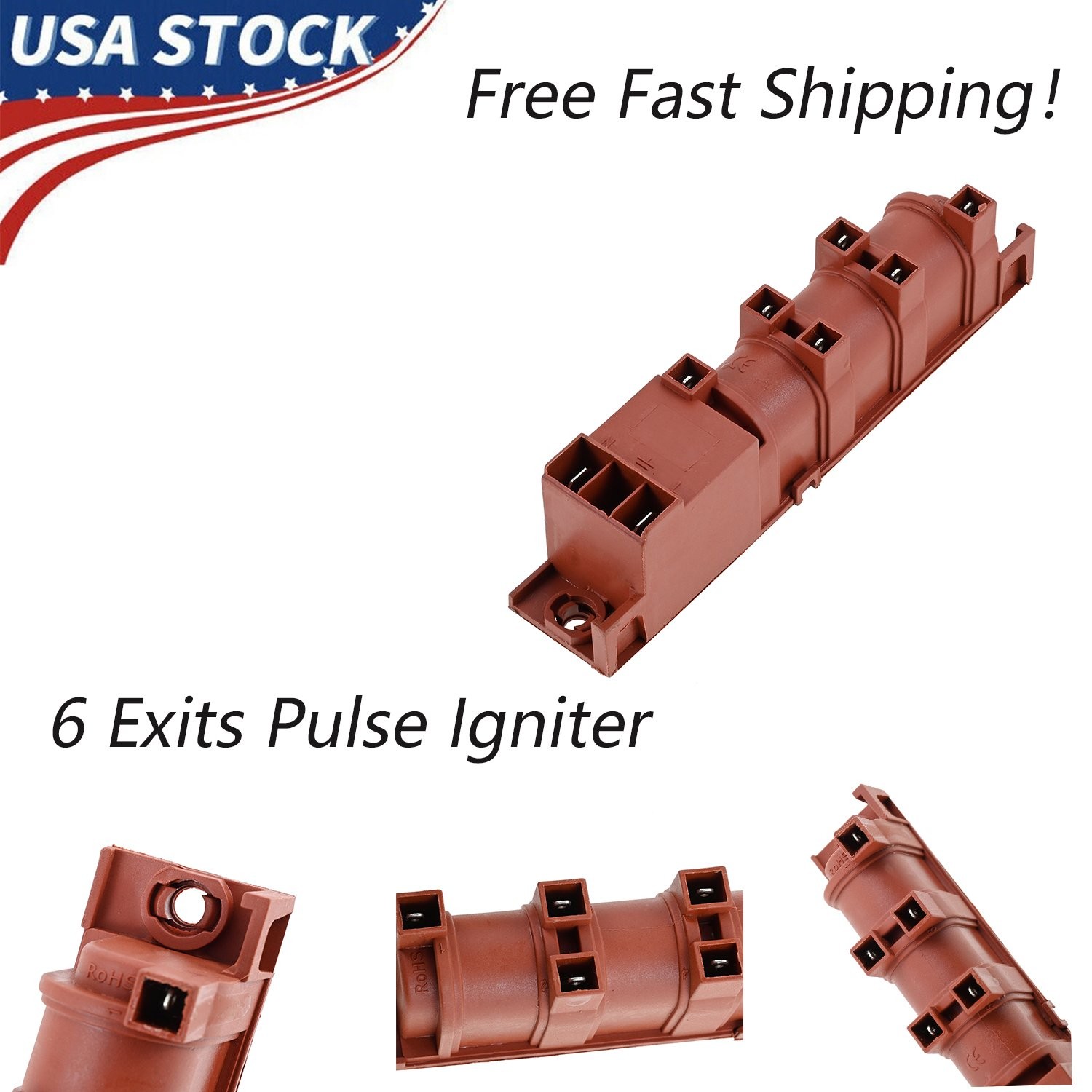 110-240v 6Exit Pulse Igniter for Whirlpool Amana Gas Range Spark Ignition Module gallery