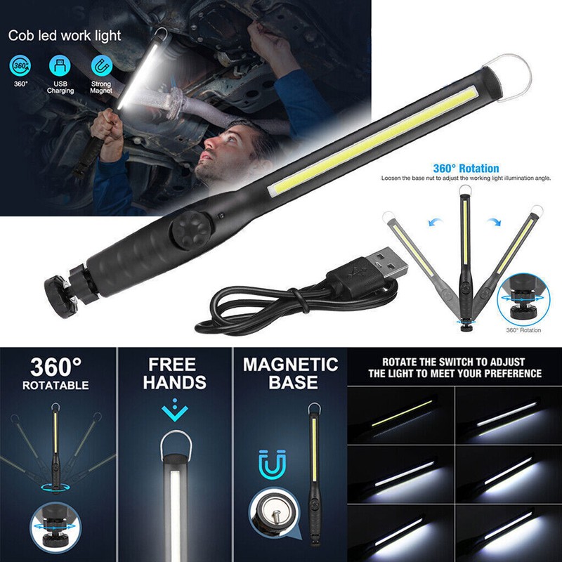 2pcs Rechargeable LED Slim Work Light Mechanic Flashlight Lamp Bar Camping Torch gallery