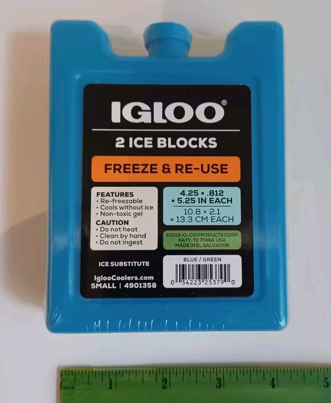 Igloo Refreezable Ice Block Two - 2pk Small Blue/Green Pink/Purple Sealed New gallery