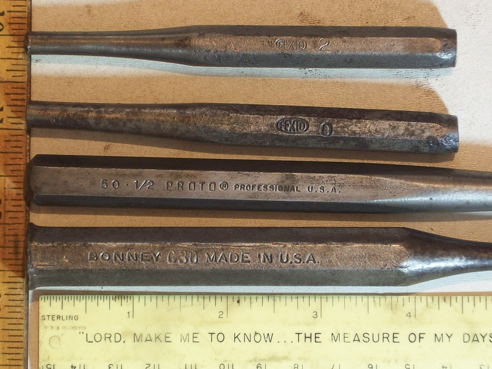 Hand tool DRIVE PIN PUNCH PROTO PROFESSIONAL 50 1/2 BONNEY C30 1/4 PEXTO #0, #2 gallery