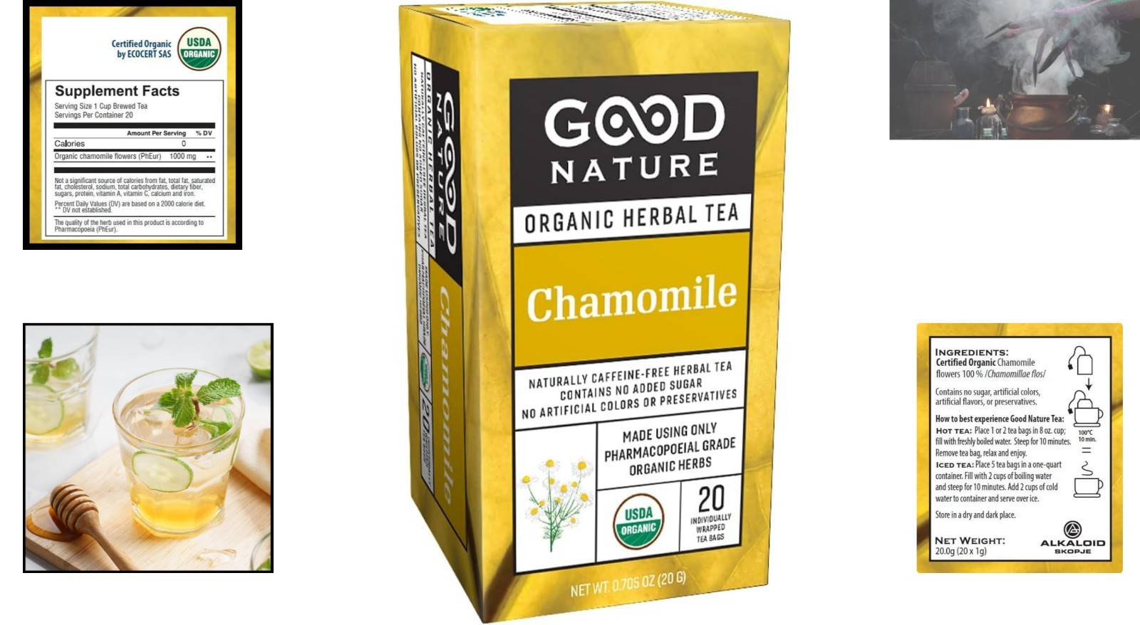 Calm and Relaxing Organic Chamomile Tea - 20 Bags - Naturally Caffeine Free gallery