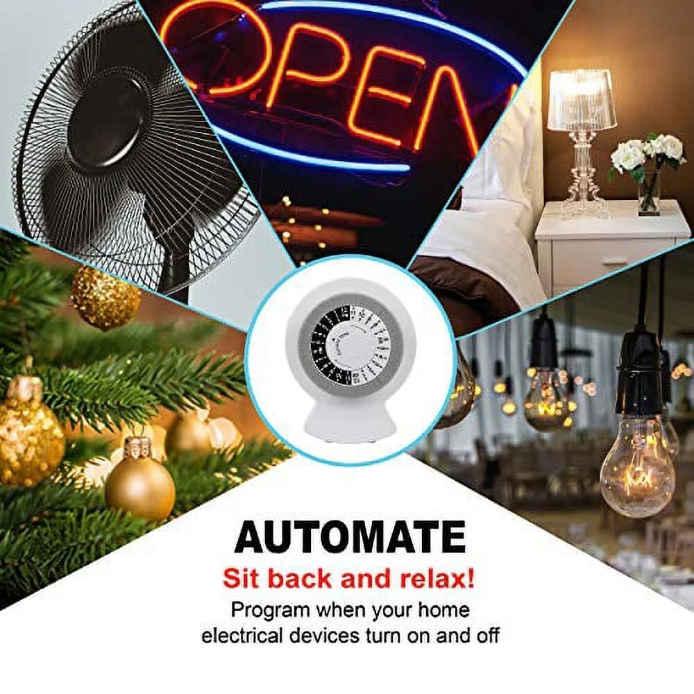Clear Power Indoor Timer (Dual Pack) 1 Polarized Outlet 24 Hour Mechanical Timer gallery