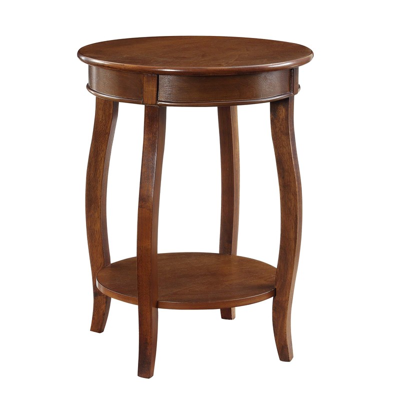 Furniture Hazelnut Round Shelf Table,, 18"L x 18"W x 24"H gallery