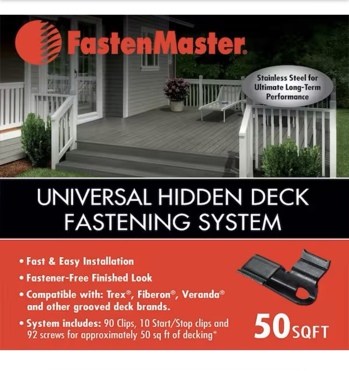 FastenMaster Universal Hidden Deck Fastening System Stainless Steel Screw & Clip gallery