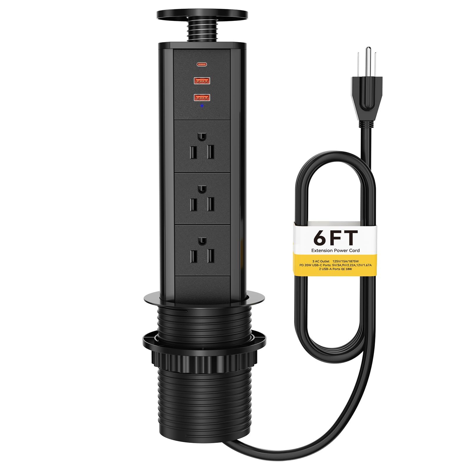 Pop Up Outlet For Countertop Pop Up Socket With 3 Ac Outlets And 2 Usba & 1 Pd 2 gallery