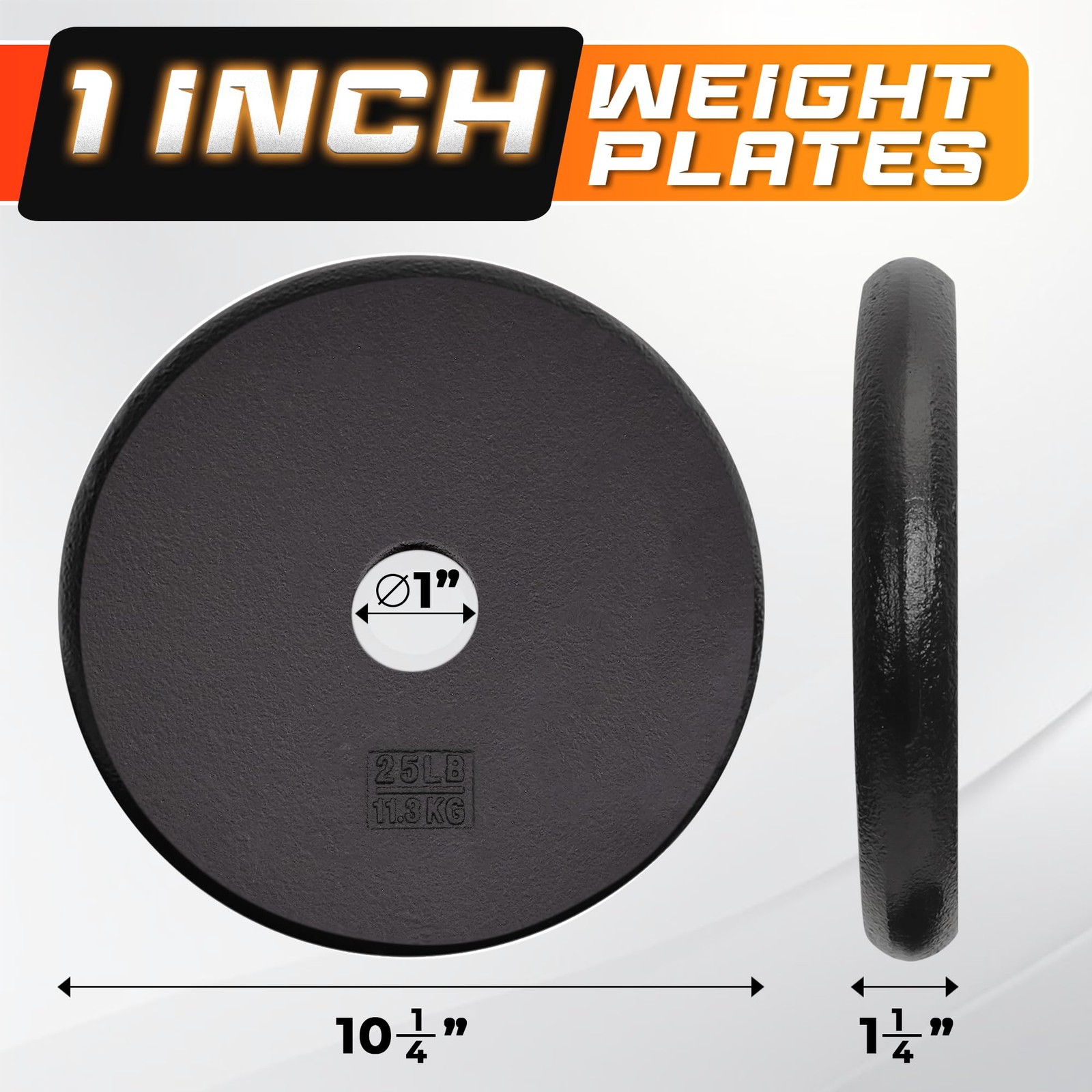 Yes4All 25LB 1 Inch Cast Iron Weight Plate Strength Training Single gallery