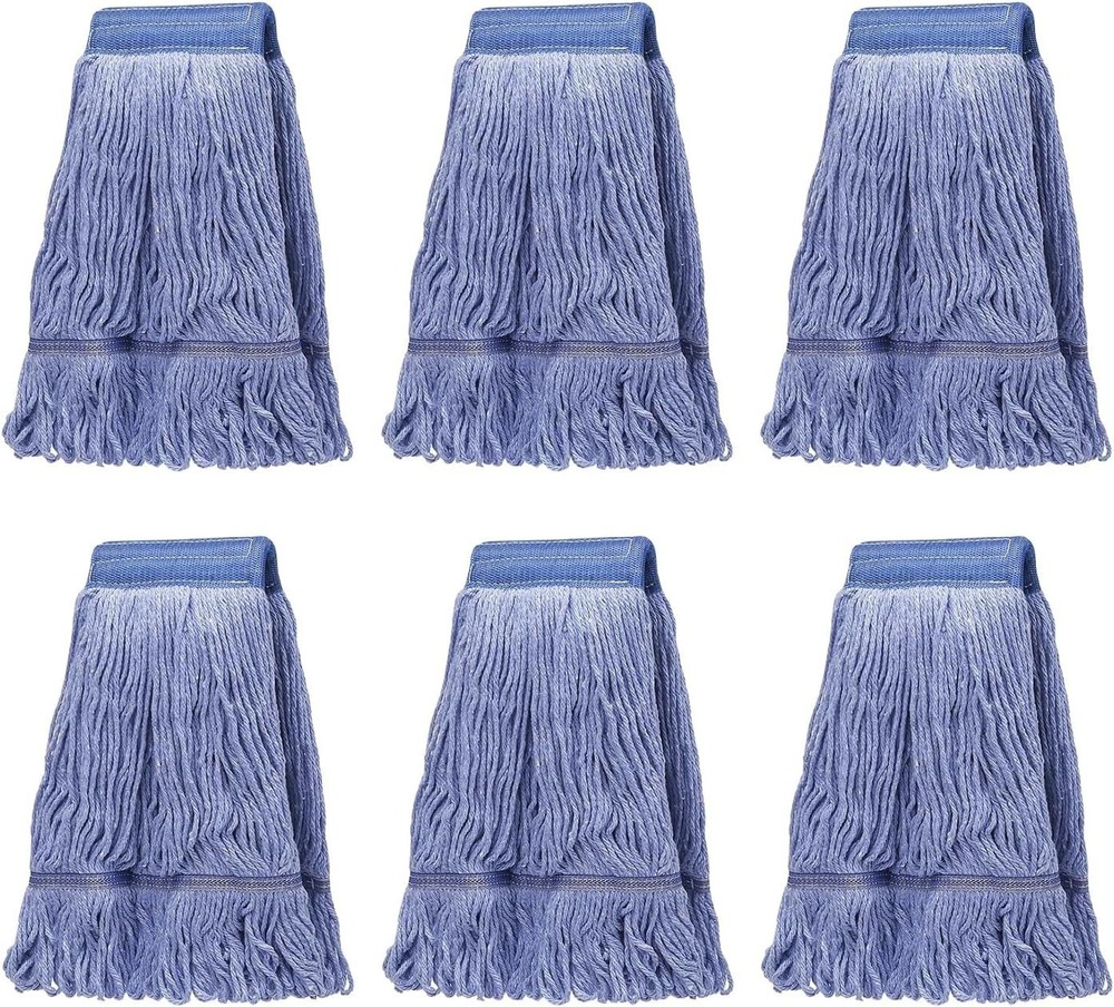 6 pack ,Commercial Mop Head Replacement, Heavy Duty Industrial Cotton Mop Heads