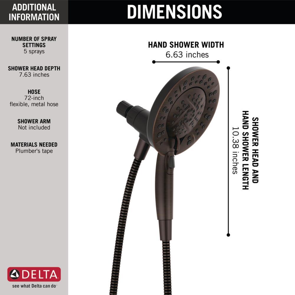 Delta In2ition Handheld Shower Head 5S Venetian Bronze-Certified Refurbished gallery