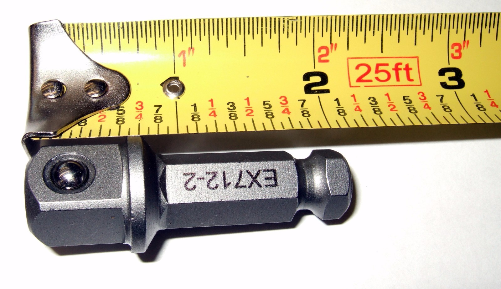 7/16 Hex to 1/2 Square Socket Adapter Drive Converter Spring Ball Retainer 2" gallery