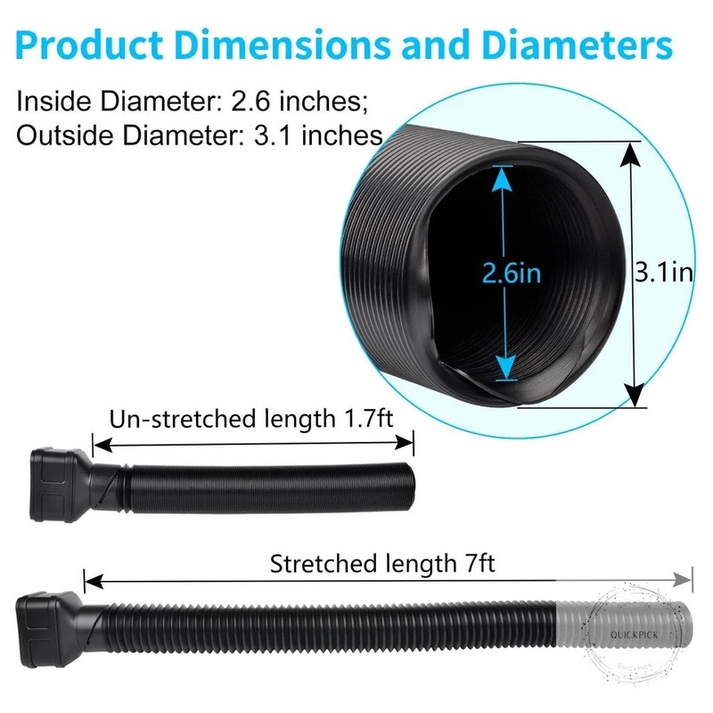 7ft Long Gutter Downspout Extensions, 3.1" OD Downspout Extender Drainage Pipe gallery